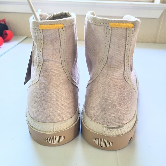 Palladium Workwear Sahara Desert Tan Beige Combat Lace Up Boots W's 10 / M's 8.5 - Picture 5 of 10